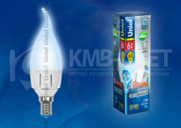 LED-CW37-6W/NW/E14/FR/DIM ALP01WH UNIEL  .   .